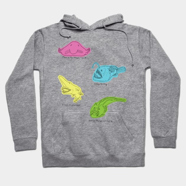 Optimistic Ugly Fish Hoodie by Geektopia